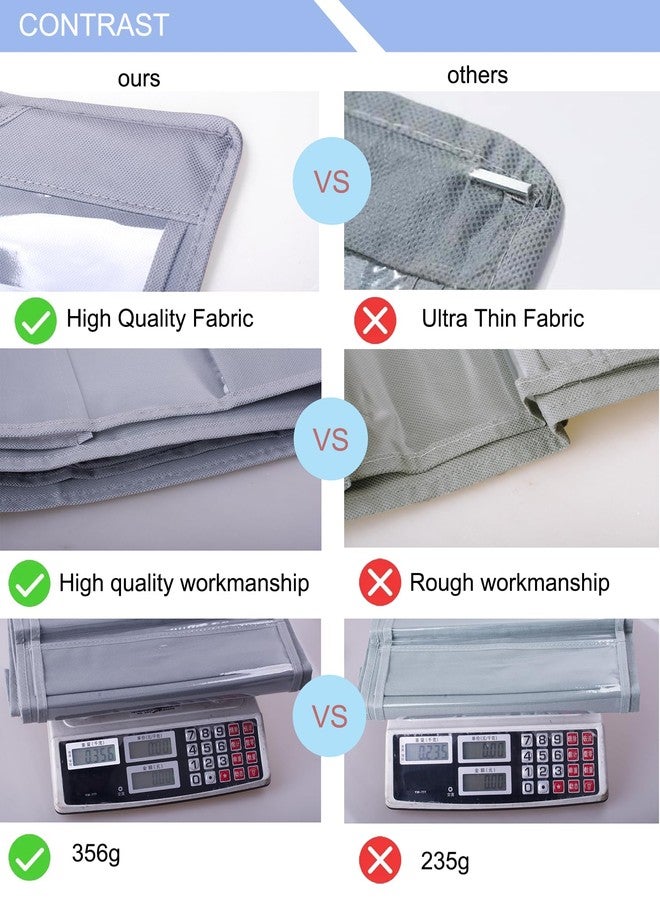 LONGTEAM Purse Organizer, 8 Pockets Handbag Hanger for Closet, Hanging Purse Handbag Storage Organizer with Thicken Metal Hooks (2 Pack - Grey) - Image 5